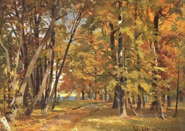 イワン・イワノビッチ・シーシキン Painting - 1889 年の初秋の古典的な風景 イワン・イワノビッチ